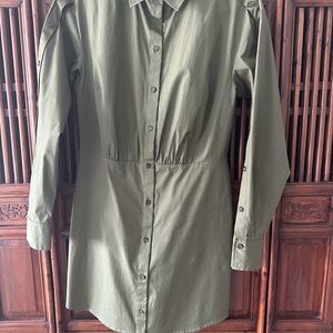 Veronica Beard Rae Poplin Shirt Dress